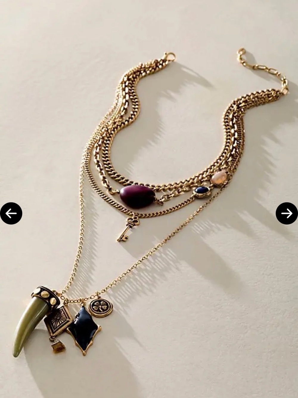 NWT Free people Zella layered necklace $48 gold